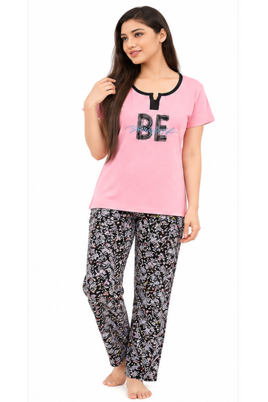 Be Yourself Pink T-Shirt Pajama Set